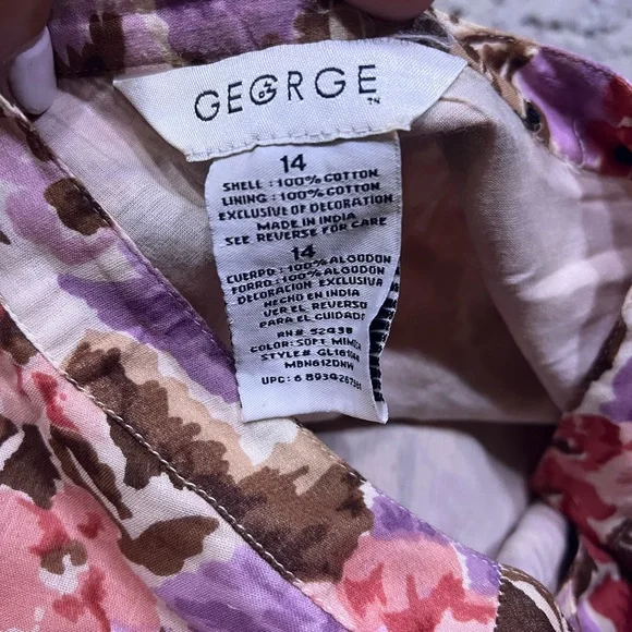 George Floral Midi Skirt in Purple and Pink - Picture 4 of 5